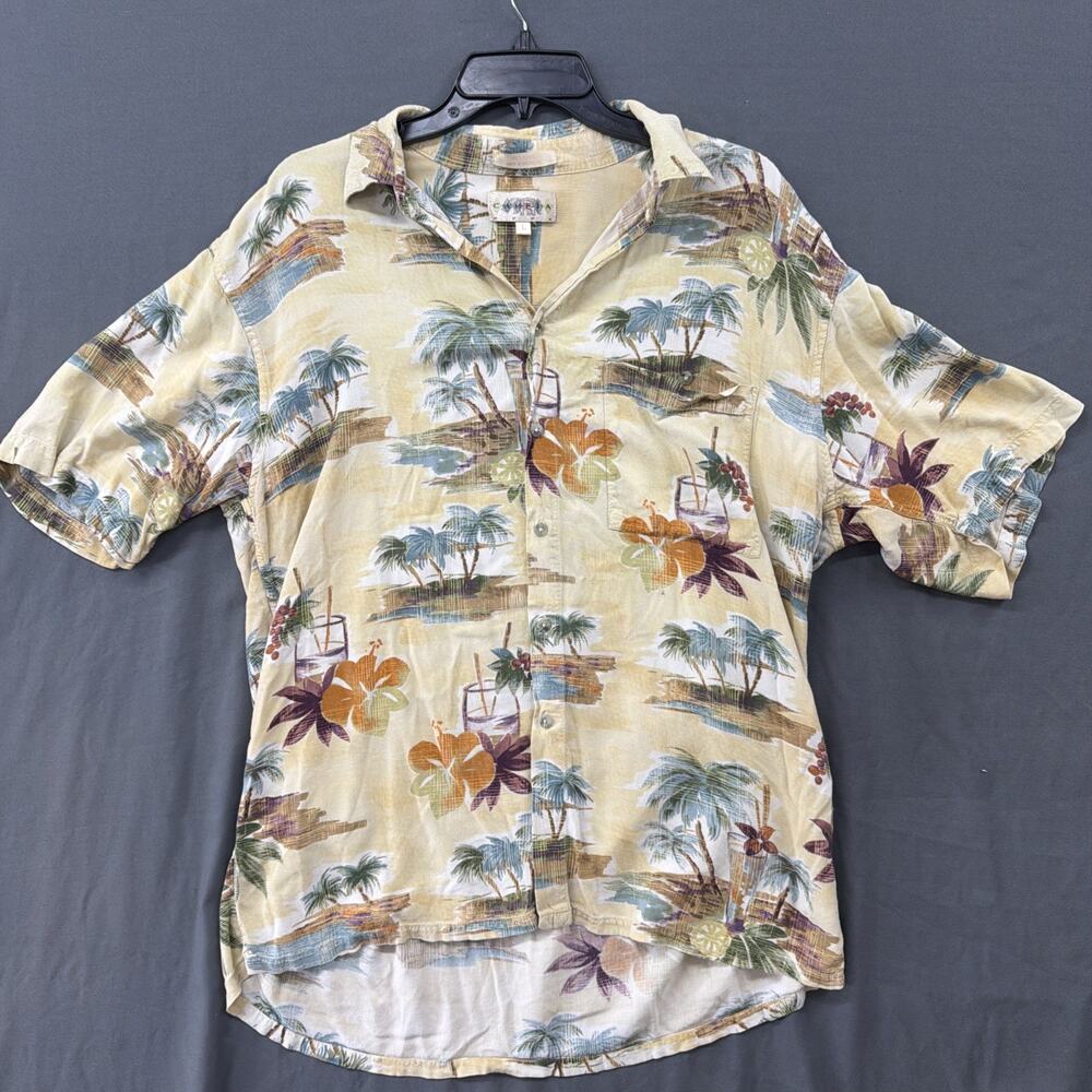 Campia Moda Hawaiian Shirt Men's L Floral Short Sleeve Button Up
